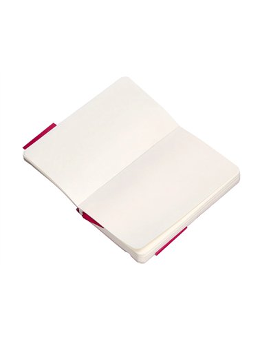 Carnet a6 antartik notes papier uni ivoire couverture souple fermeture elastique 100pages 80gr coloris framboise.