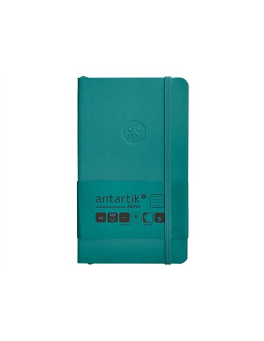 Carnet a6 antartik notes lignecouverture souple fermeture elastique 100 pages 80gr coloris vert paon.