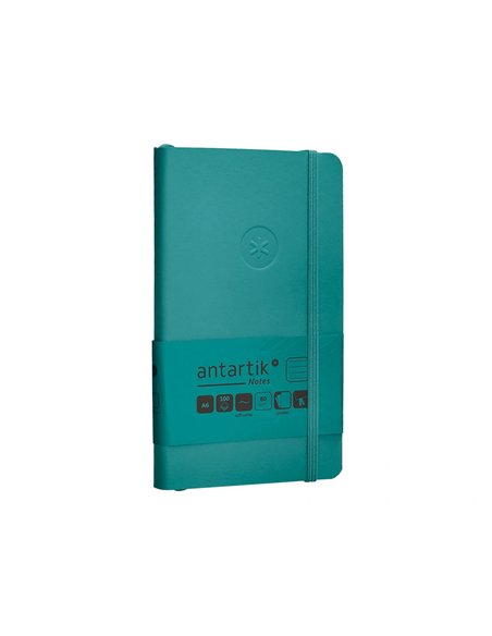 Carnet a6 antartik notes lignecouverture souple fermeture elastique 100 pages 80gr coloris vert paon.