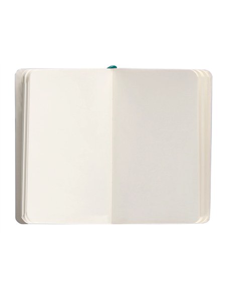 Carnet a6 antartik notes papier uni ivoire couverture souple fermeture elastique 100pages 80gr coloris vert paon.