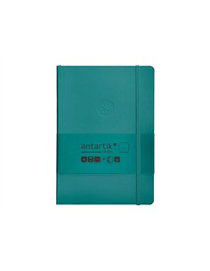 Carnet a5 antartik notes papier uni ivoire couverture souple fermeture elastique 100pages 80gr coloris vert paon. 2