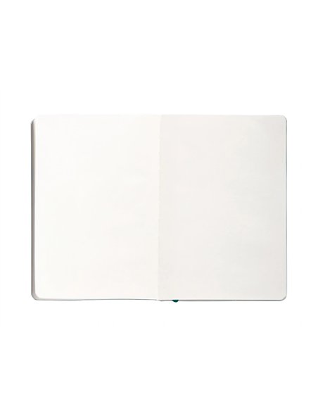 Carnet a5 antartik notes papier uni ivoire couverture souple fermeture elastique 100pages 80gr coloris vert paon.