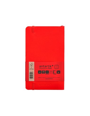 Carnet a6 antartik notes lignecouverture souple fermeture elastique 100 pages 80gr coloris rouge.