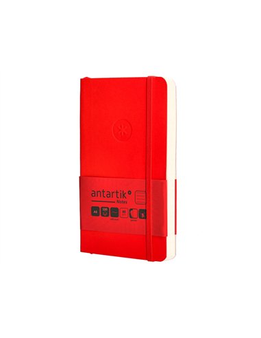 Carnet a6 antartik notes lignecouverture souple fermeture elastique 100 pages 80gr coloris rouge.