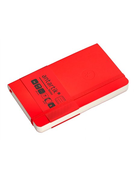 Carnet a6 antartik notes lignecouverture souple fermeture elastique 100 pages 80gr coloris rouge.