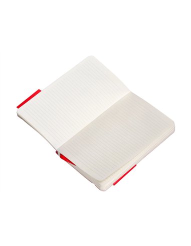Carnet a6 antartik notes lignecouverture souple fermeture elastique 100 pages 80gr coloris rouge.