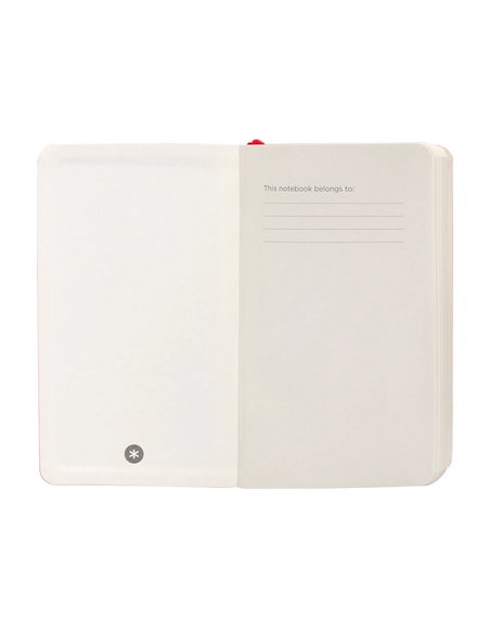 Carnet a6 antartik notes papier uni ivoire couverture souple fermeture elastique 100pages 80gr coloris rouge.