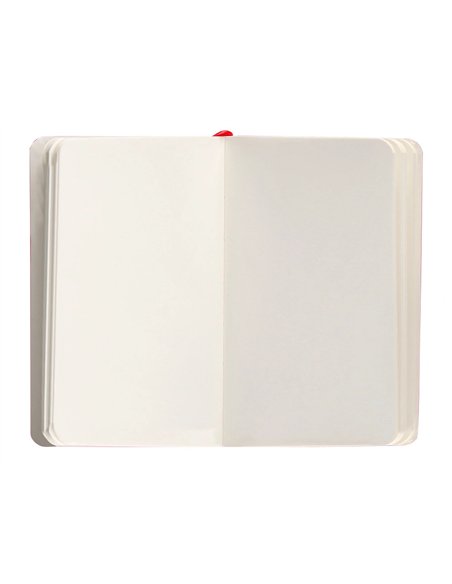 Carnet a6 antartik notes papier uni ivoire couverture souple fermeture elastique 100pages 80gr coloris rouge.