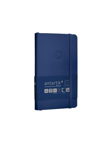 Carnet a6 antartik notes lignecouverture souple fermeture elastique 100 pages 80gr coloris bleu marine.