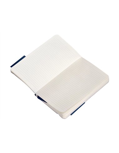 Carnet a6 antartik notes lignecouverture souple fermeture elastique 100 pages 80gr coloris bleu marine.