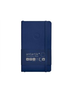 Carnet a6 antartik notes papier uni ivoire couverture souple fermeture elastique 100pages 80gr coloris bleu marine. 2