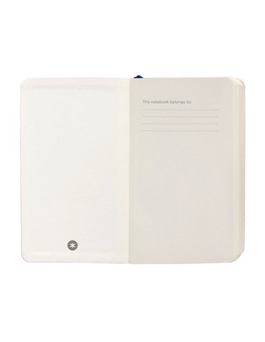 Carnet a6 antartik notes papier uni ivoire couverture souple fermeture elastique 100pages 80gr coloris bleu marine.