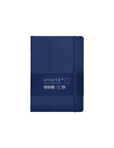 Carnet a5 antartik notes lignecouverture souple fermeture elastique 100 pages 80gr coloris bleu marine.