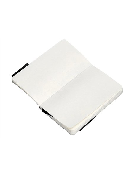Carnet a6 antartik notes papier uni ivoire couverture souple fermeture elastique 100pages 80gr coloris noir.