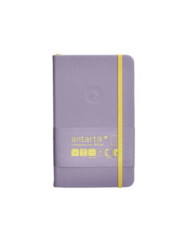 Carnet a6 antartik notes lignecouverture rigide fermeture elastique jaune 100 pages 80grcoloris lilas.