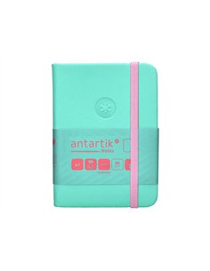 Carnet a7 antartik notes papier uni ivoire couverture rigide fermeture elastique rose 80 pages 80gr coloris turquoise. 2