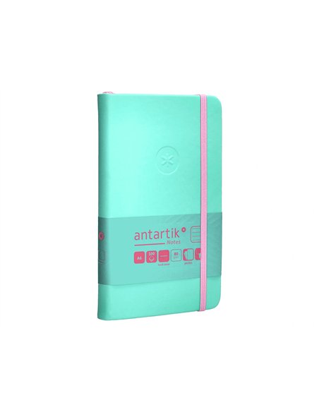 Carnet a6 antartik notes lignecouverture rigide fermeture elastique rose 100 pages 80gr coloris turquoise.