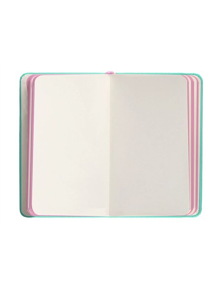 Carnet a6 antartik notes lignecouverture rigide fermeture elastique rose 100 pages 80gr coloris turquoise.