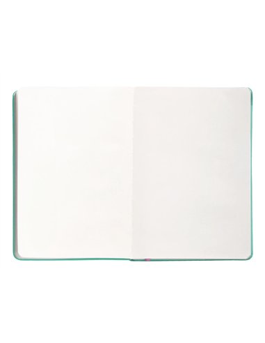 Carnet a5 antartik notes papier uni ivoire couverture rigide fermeture elastique rose 100 pages 80gr coloris turquoise.