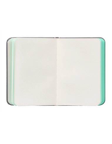 Carnet a7 antartik notes papier uni ivoire couverture rigide fermeture elastique turquoise 80 pages 80gr coloris gris.