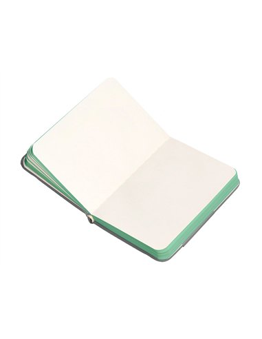 Carnet a7 antartik notes papier uni ivoire couverture rigide fermeture elastique turquoise 80 pages 80gr coloris gris.