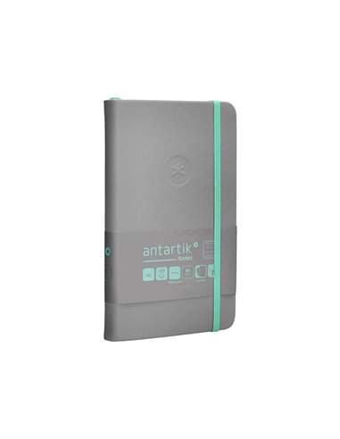 Carnet a6 antartik notes lignecouverture rigide fermeture elastique turquoise 100 pages 80gr coloris gris.
