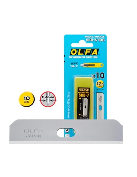 Lot de 10 lames de rechange Olfa pour cutters Olfa SK-7 - Acier inoxydable