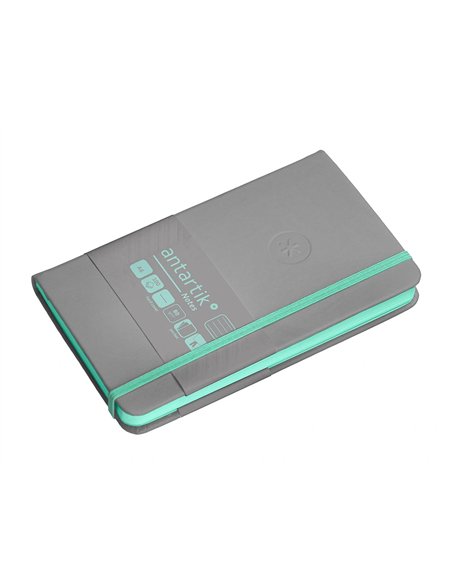 Carnet a6 antartik notes lignecouverture rigide fermeture elastique turquoise 100 pages 80gr coloris gris.