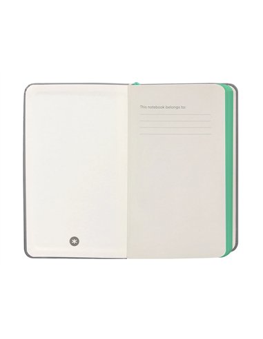 Carnet a6 antartik notes lignecouverture rigide fermeture elastique turquoise 100 pages 80gr coloris gris.