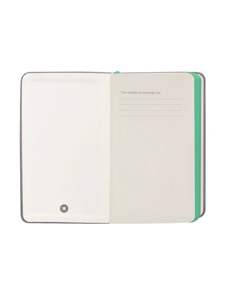 Carnet a6 antartik notes lignecouverture rigide fermeture elastique turquoise 100 pages 80gr coloris gris.
