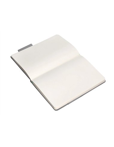 Carnet a5 antartik notes papier uni ivoire couverture rigide fermeture elastique turquoise 100 pages 80gr coloris gris.