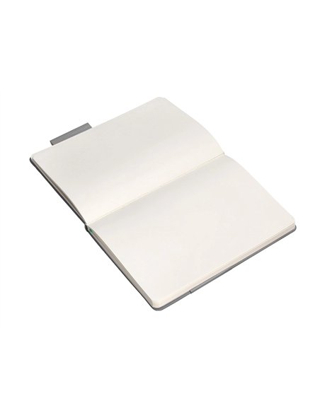 Carnet a5 antartik notes papier uni ivoire couverture rigide fermeture elastique turquoise 100 pages 80gr coloris gris.
