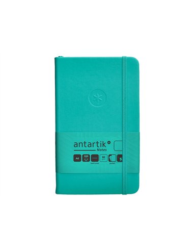 Carnet a6 antartik notes papier uni ivoire couverture rigide fermeture elastique 100pages 80gr coloris vert menthe.