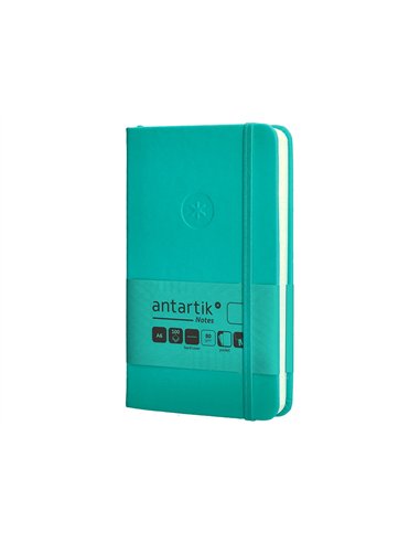 Carnet a6 antartik notes papier uni ivoire couverture rigide fermeture elastique 100pages 80gr coloris vert menthe.