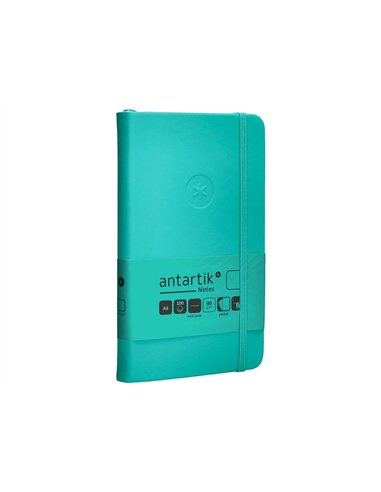 Carnet a6 antartik notes papier uni ivoire couverture rigide fermeture elastique 100pages 80gr coloris vert menthe.