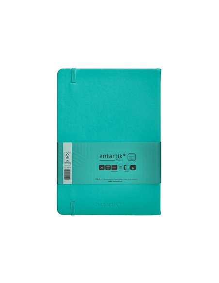 Carnet a5 antartik notes lignecouverture rigide fermeture elastique 100 pages 80gr coloris vert menthe.