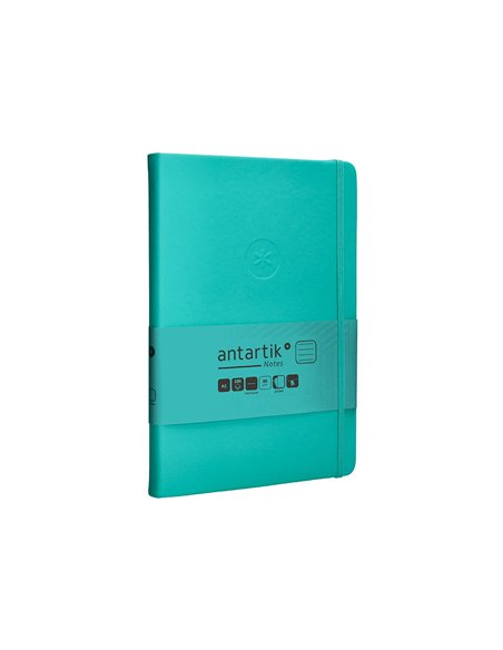 Carnet a5 antartik notes lignecouverture rigide fermeture elastique 100 pages 80gr coloris vert menthe.
