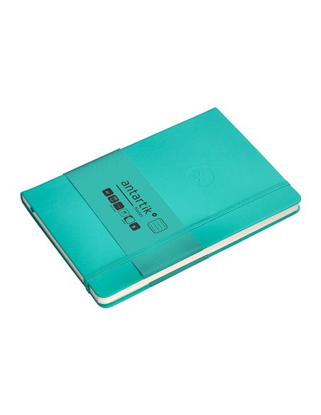 Carnet a5 antartik notes lignecouverture rigide fermeture elastique 100 pages 80gr coloris vert menthe.