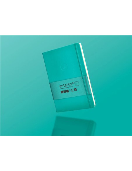 Carnet a5 antartik notes lignecouverture rigide fermeture elastique 100 pages 80gr coloris vert menthe.