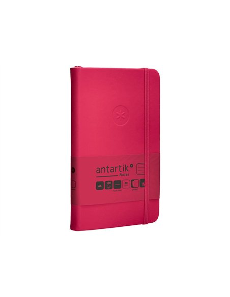 Carnet a6 antartik notes lignecouverture rigide fermeture elastique 100 pages 80gr coloris framboise.