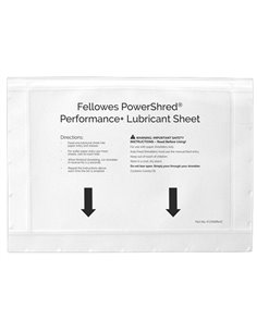 Lot de 10 feuilles lubrifiantes Fellowes pour destructeur de documents – Améliore les performances et prévient les bourrages – H