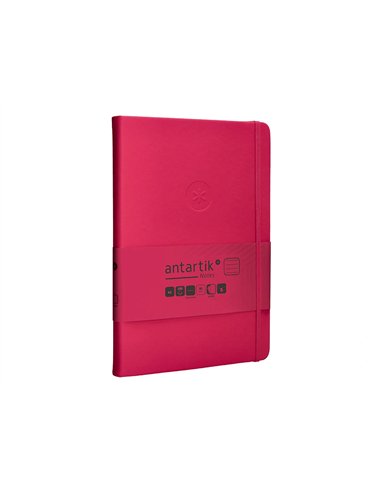 Carnet a5 antartik notes lignecouverture rigide fermeture elastique 100 pages 80gr coloris framboise.