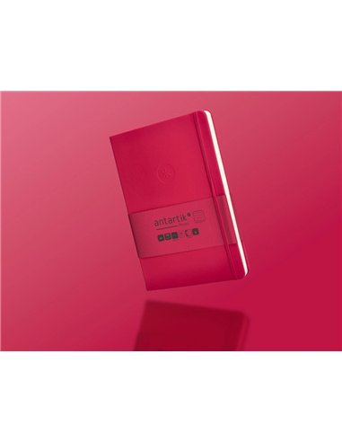 Carnet a5 antartik notes lignecouverture rigide fermeture elastique 100 pages 80gr coloris framboise.