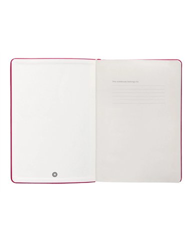 Carnet a5 antartik notes papier uni ivoire couverture rigide fermeture elastique 100pages 80gr coloris framboise.