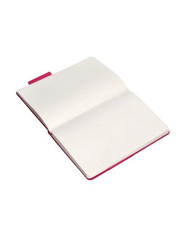 Carnet a5 antartik notes papier uni ivoire couverture rigide fermeture elastique 100pages 80gr coloris framboise.