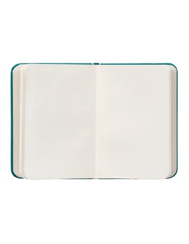 Carnet a7 antartik notes papier uni ivoire couverture rigide fermeture elastique 80 pages 80gr coloris vert paon.