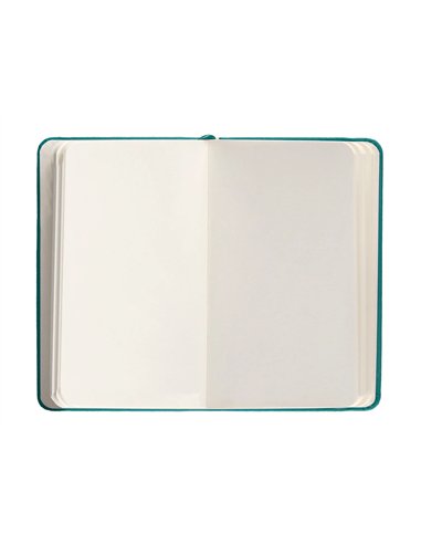Carnet a6 antartik notes papier uni ivoire couverture rigide fermeture elastique 100pages 80gr coloris vert paon.