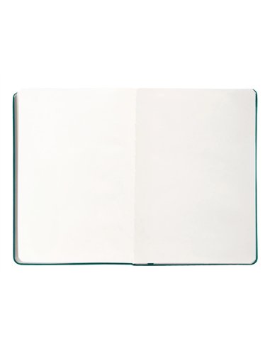 Carnet a5 antartik notes papier uni ivoire couverture rigide fermeture elastique 100pages 80gr coloris vert paon.