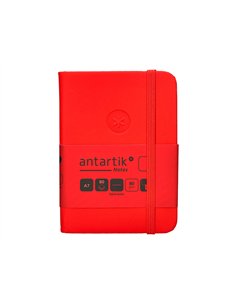 Carnet a7 antartik notes papier uni ivoire couverture rigide fermeture elastique 80 pages 80gr coloris rouge. 2