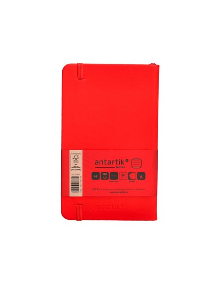 Carnet a6 antartik notes lignecouverture rigide fermeture elastique 100 pages 80gr coloris rouge.